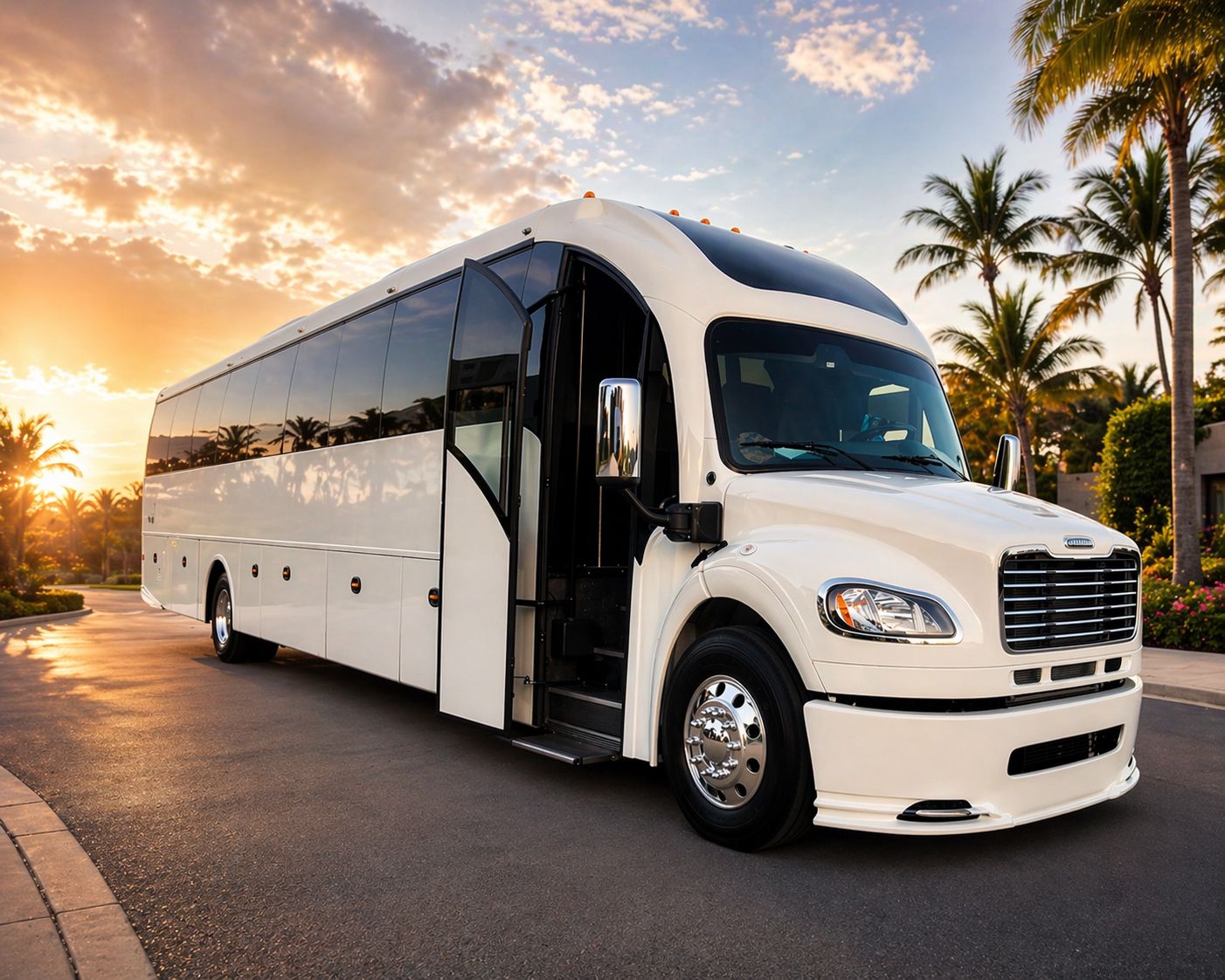Fifty passenger charter bus for large events