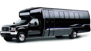Party bus interior prepared for a group