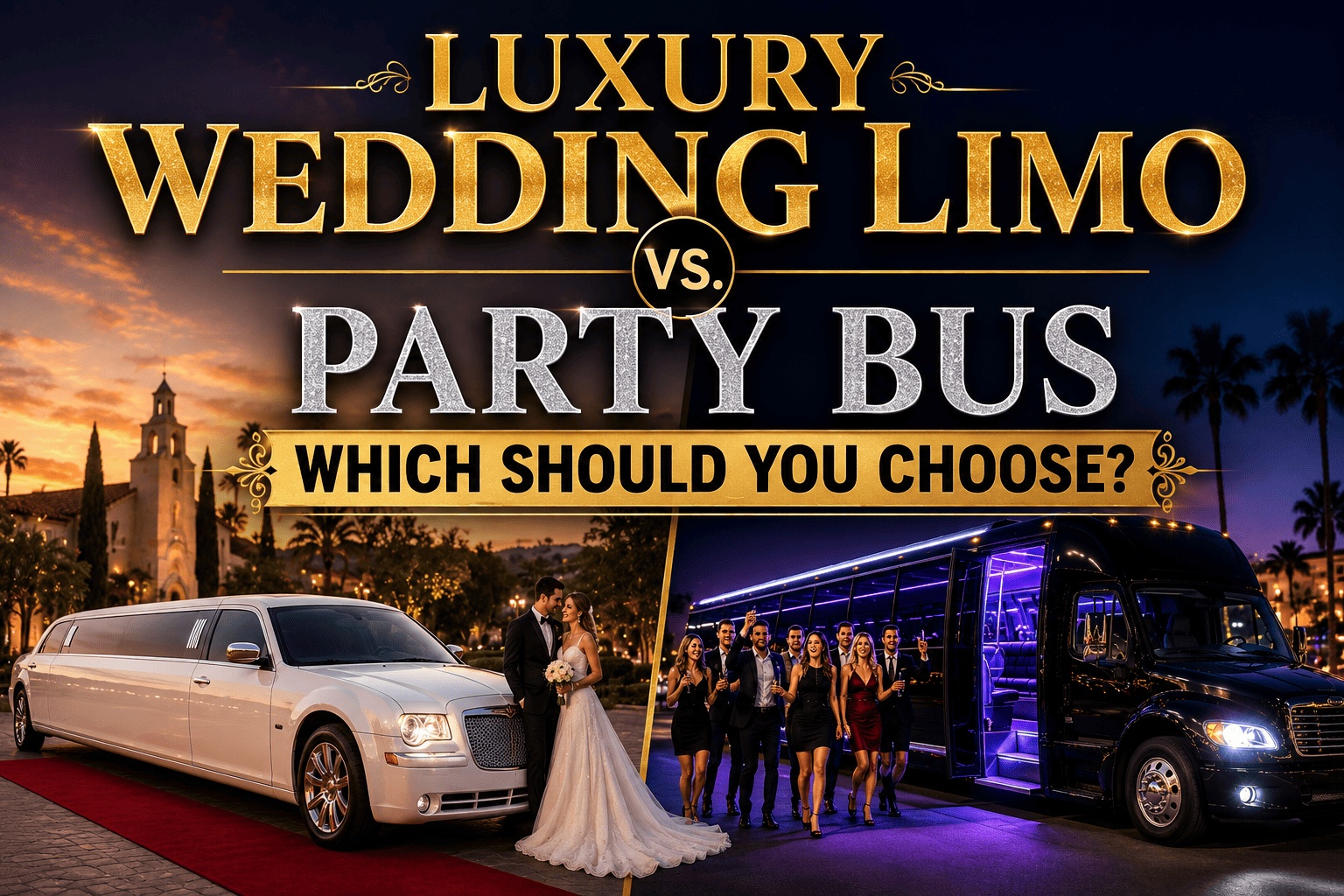 Luxury Wedding Limo vs. Party Bus: Which Should You Choose in Orange County?