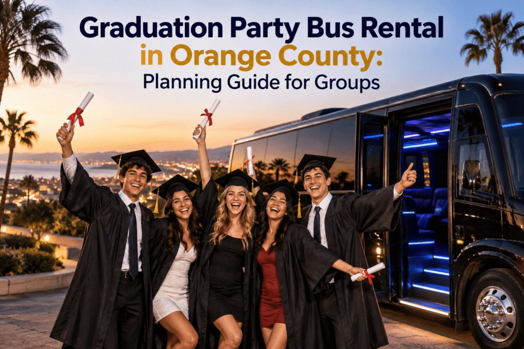 Graduation party bus rental in Orange County